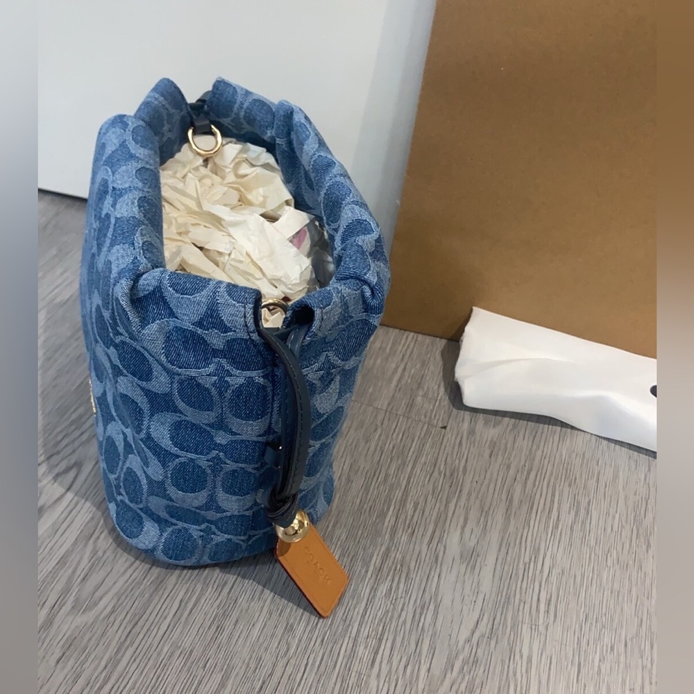 Coach Denim Signature Mini Crossbody Bucket Bag - Picture 4 of 9